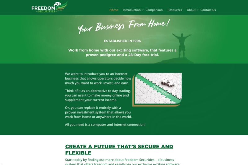 Freedom Securities — website by Clever Dog Design