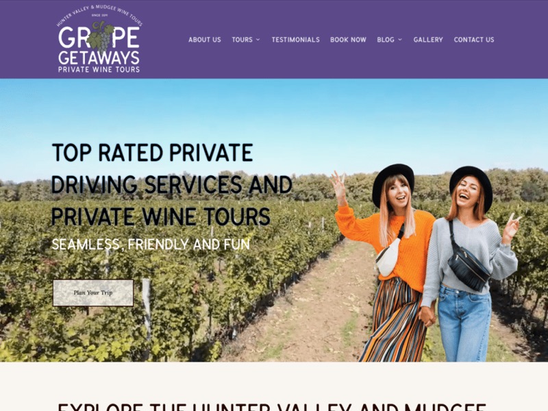Grape Getaways — website by Clever Dog Design