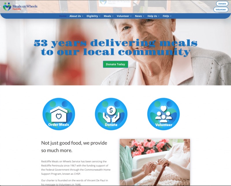 Meals on Wheels  Redcliffe — website by Clever Dog Design